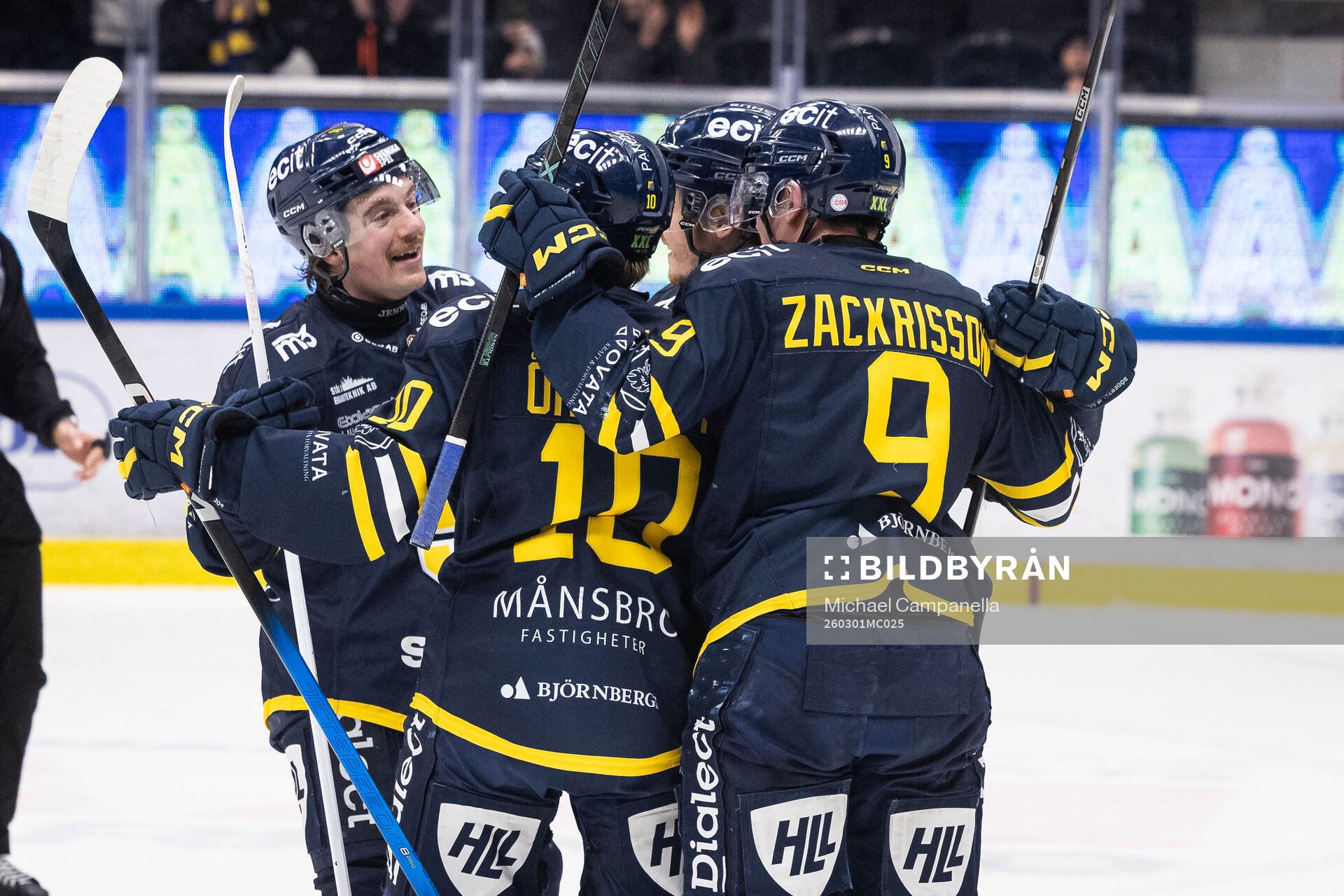 Södertäljes William Wiå jublar med lagkamrater