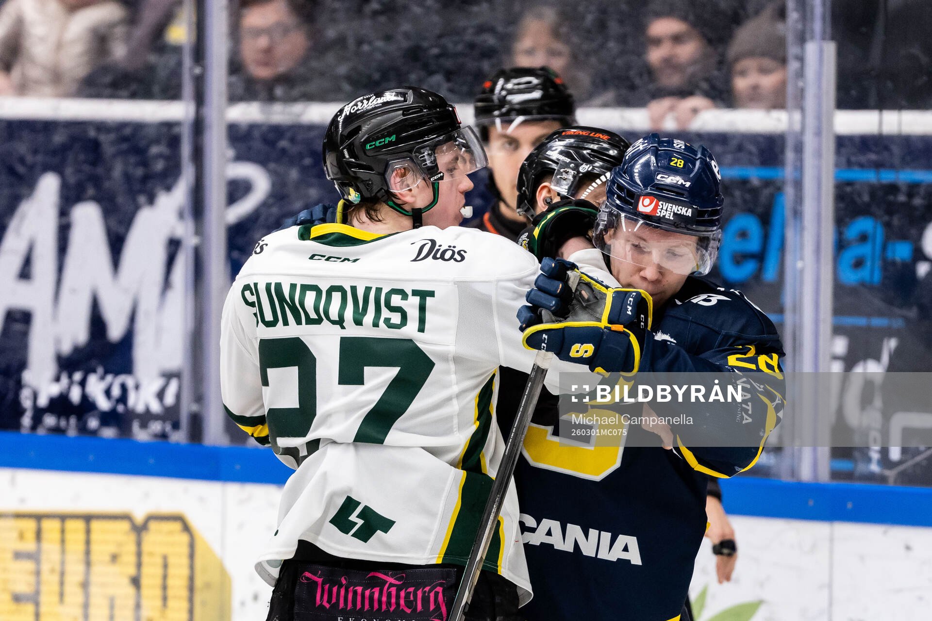 Östersunds Leo Sundqvist och Södertäljes Adam Hesselvall