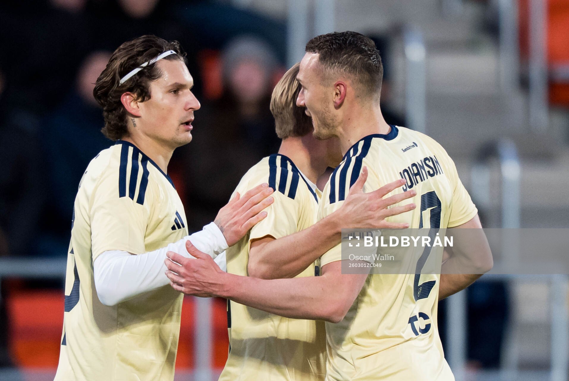 Djurgårdens Nino Zugelj, Miro Tenho och Piotr Johansson