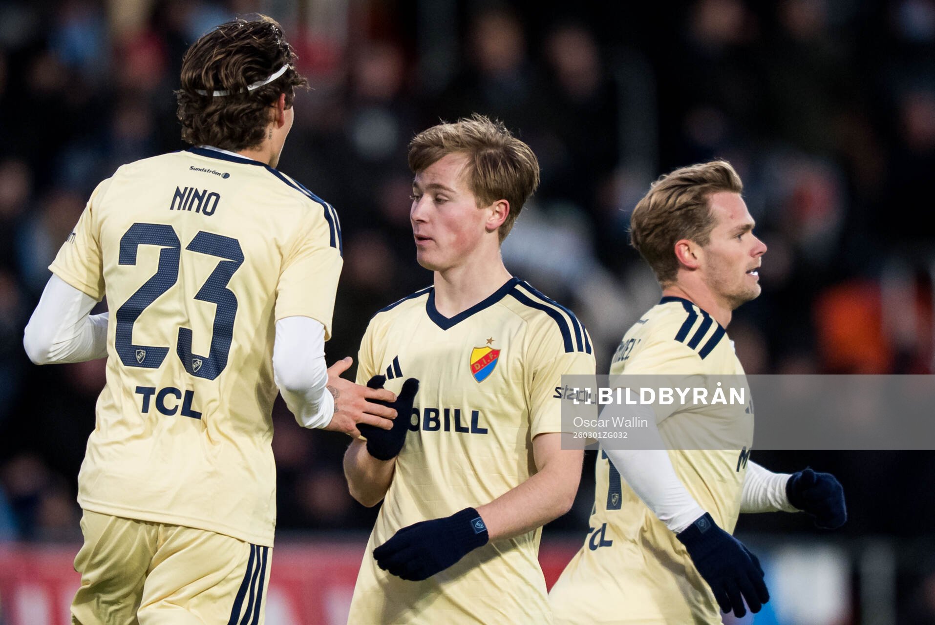 Djurgårdens Nino Zugelj och Bo Hegland jublar