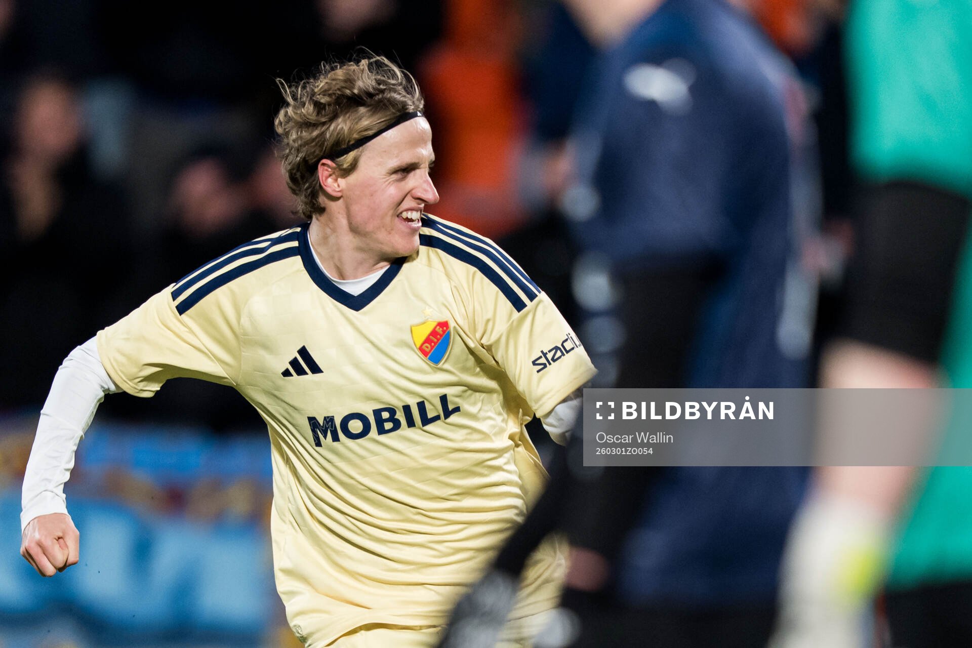 Djurgårdens Jeppe Okkels jublar