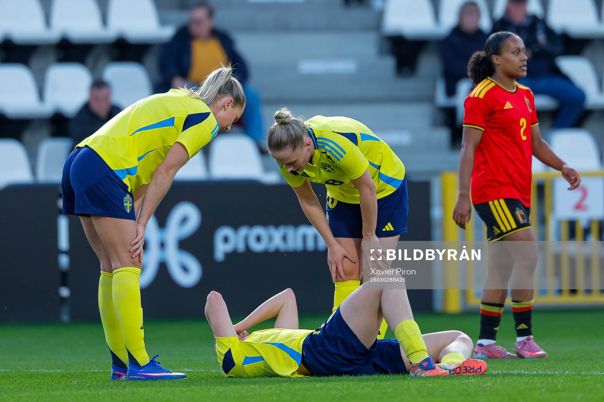 Wilma Leidhammar of Sweden in pain