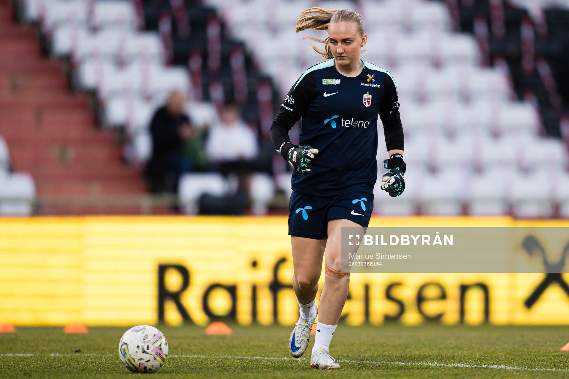 Goalkeeper Sunniva Skoglund of Norway warms up