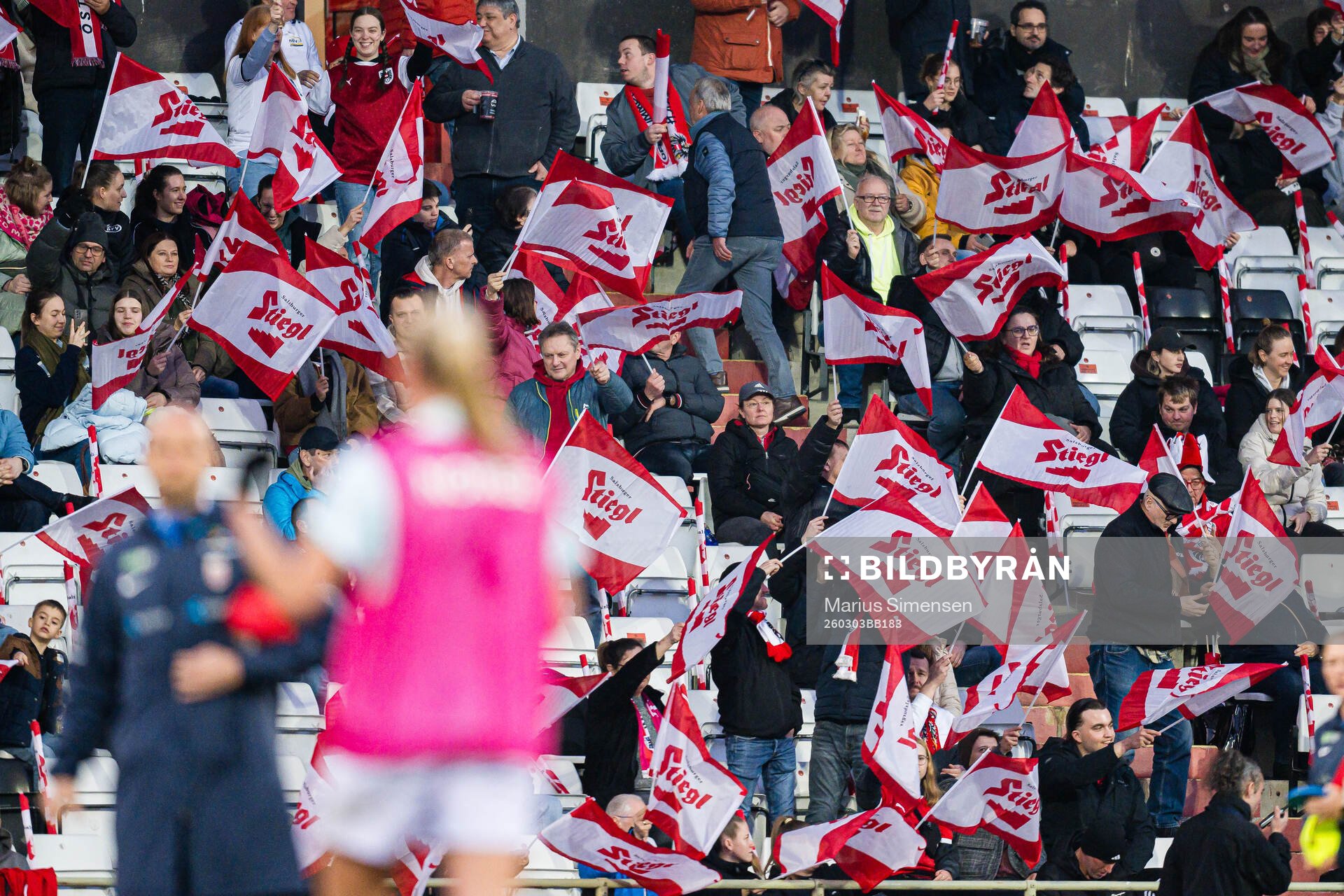 Spectators in the stands