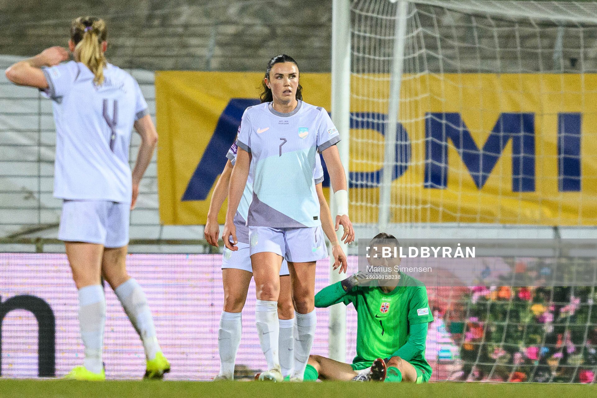 Ingrid Syrstad Engen and goalkeeper Cecilie Hauståker