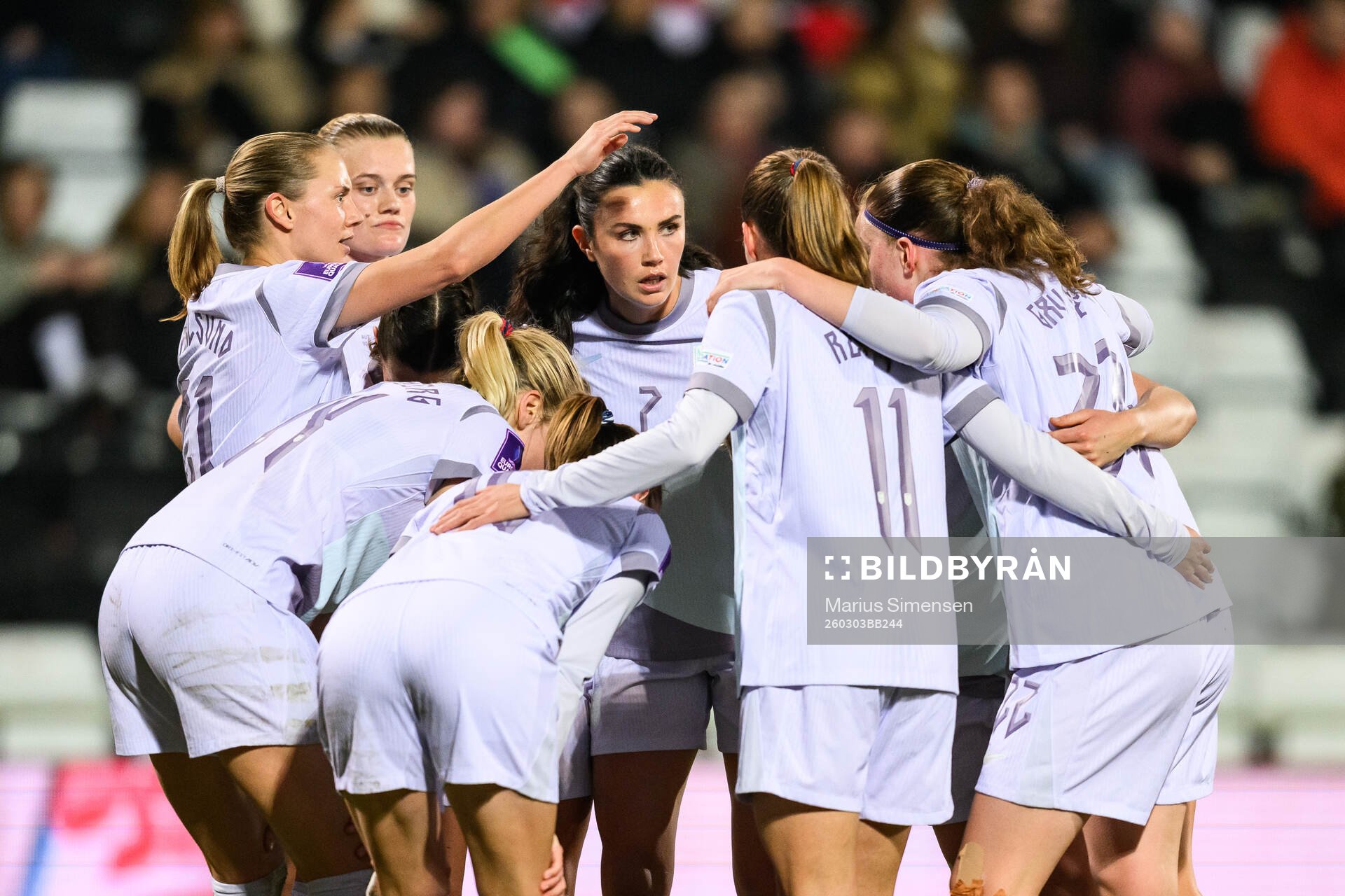 Lisa Naalsund of Norway celebrates with teammates
