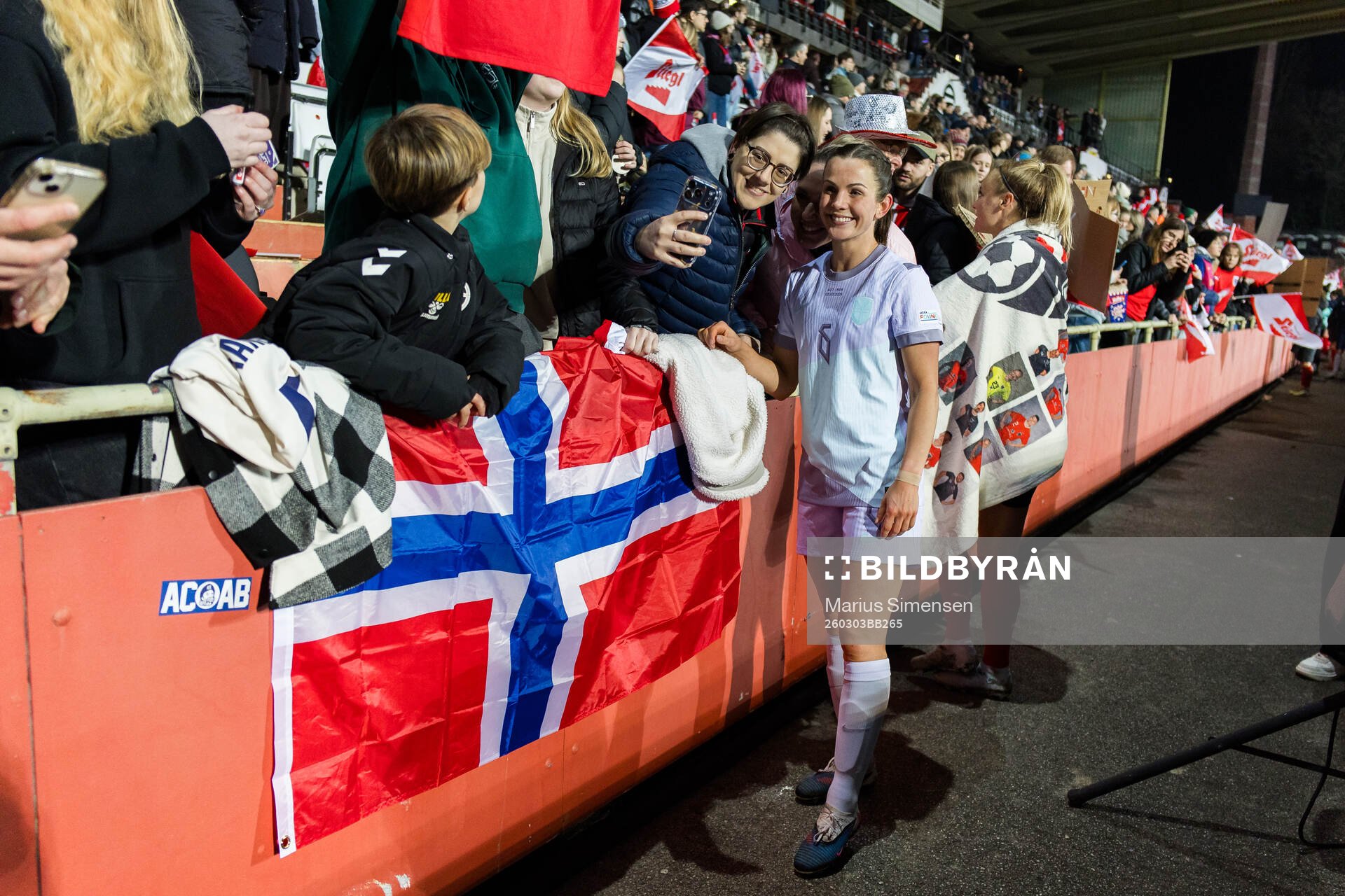 Tuva Hansen of Norway celebrates with fans