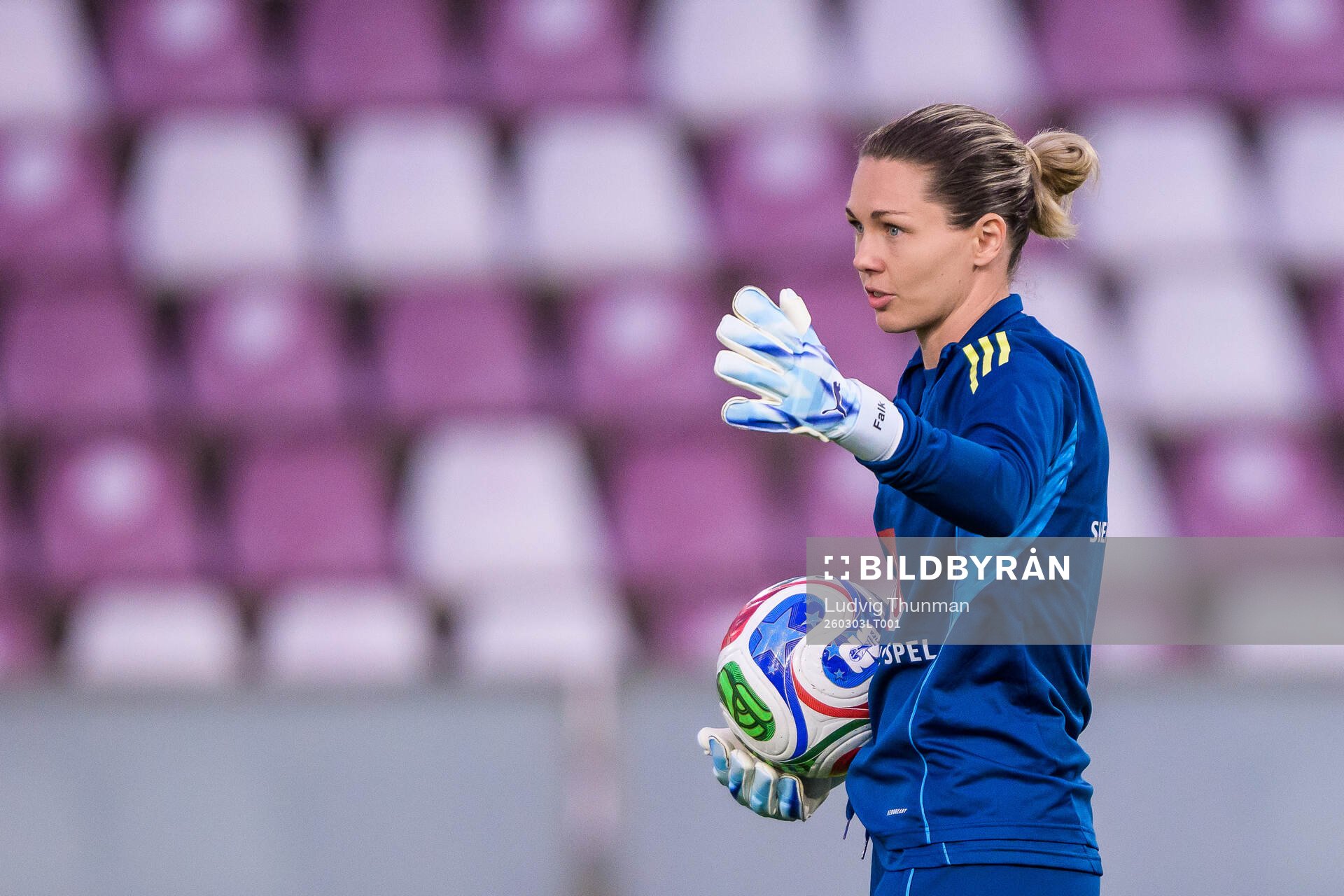 Goalkeeper Jennifer Falk of Sweden