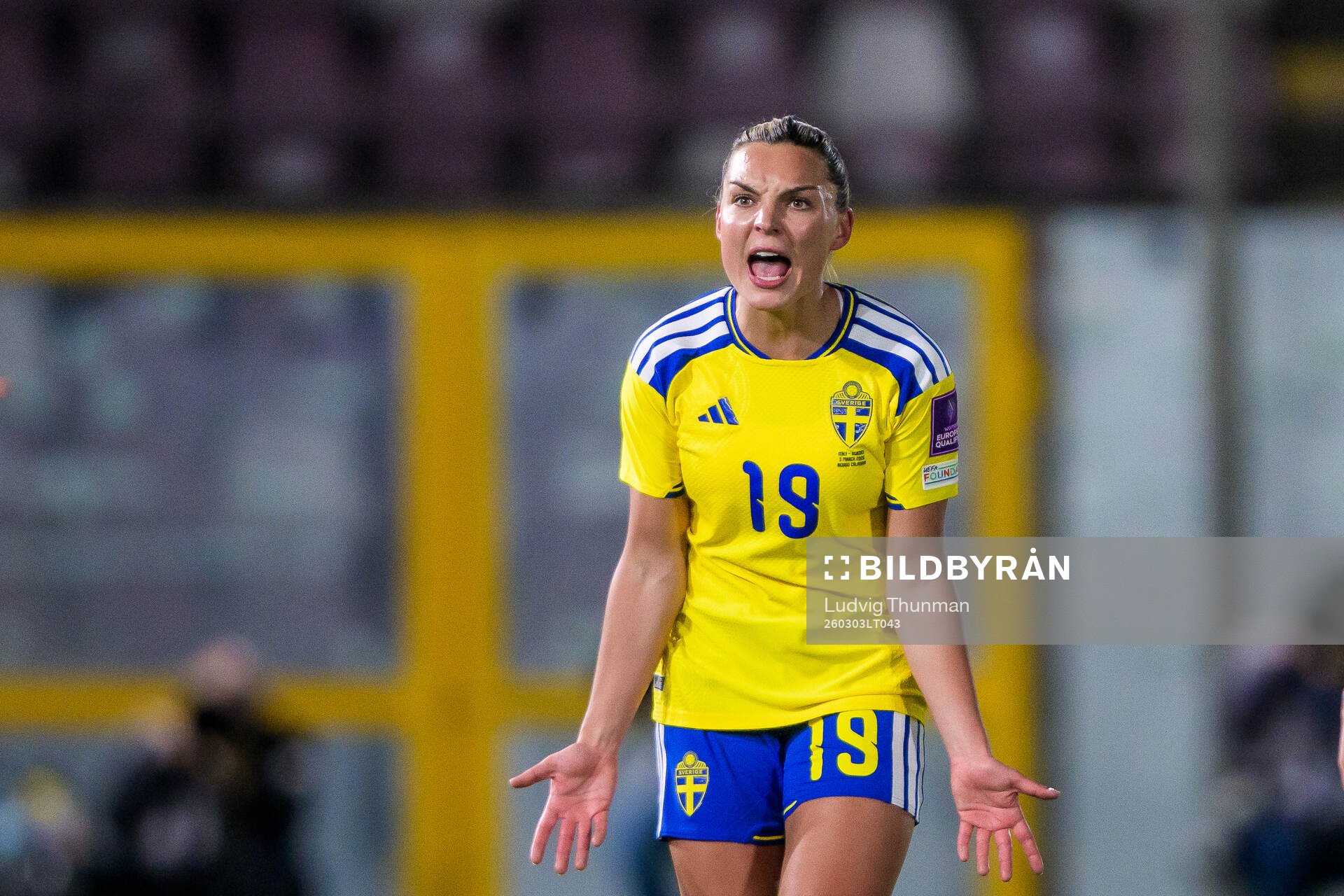 Johanna Rytting Kaneryd of Sweden reacts