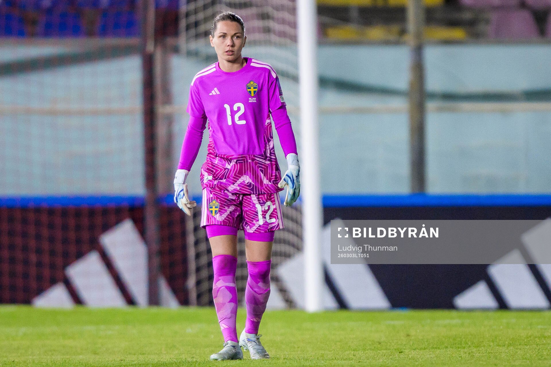 Goalkeeper Jennifer Falk of Sweden