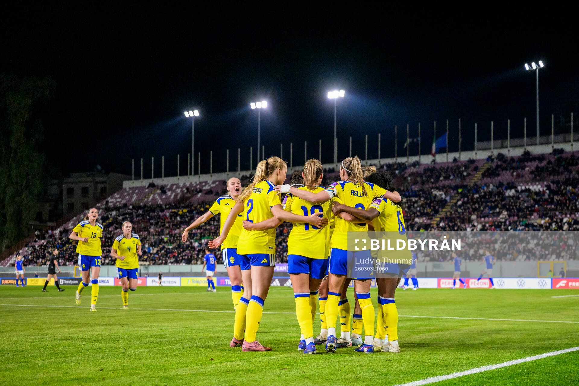 Filippa Angeldahl of Sweden celebrate with teammates