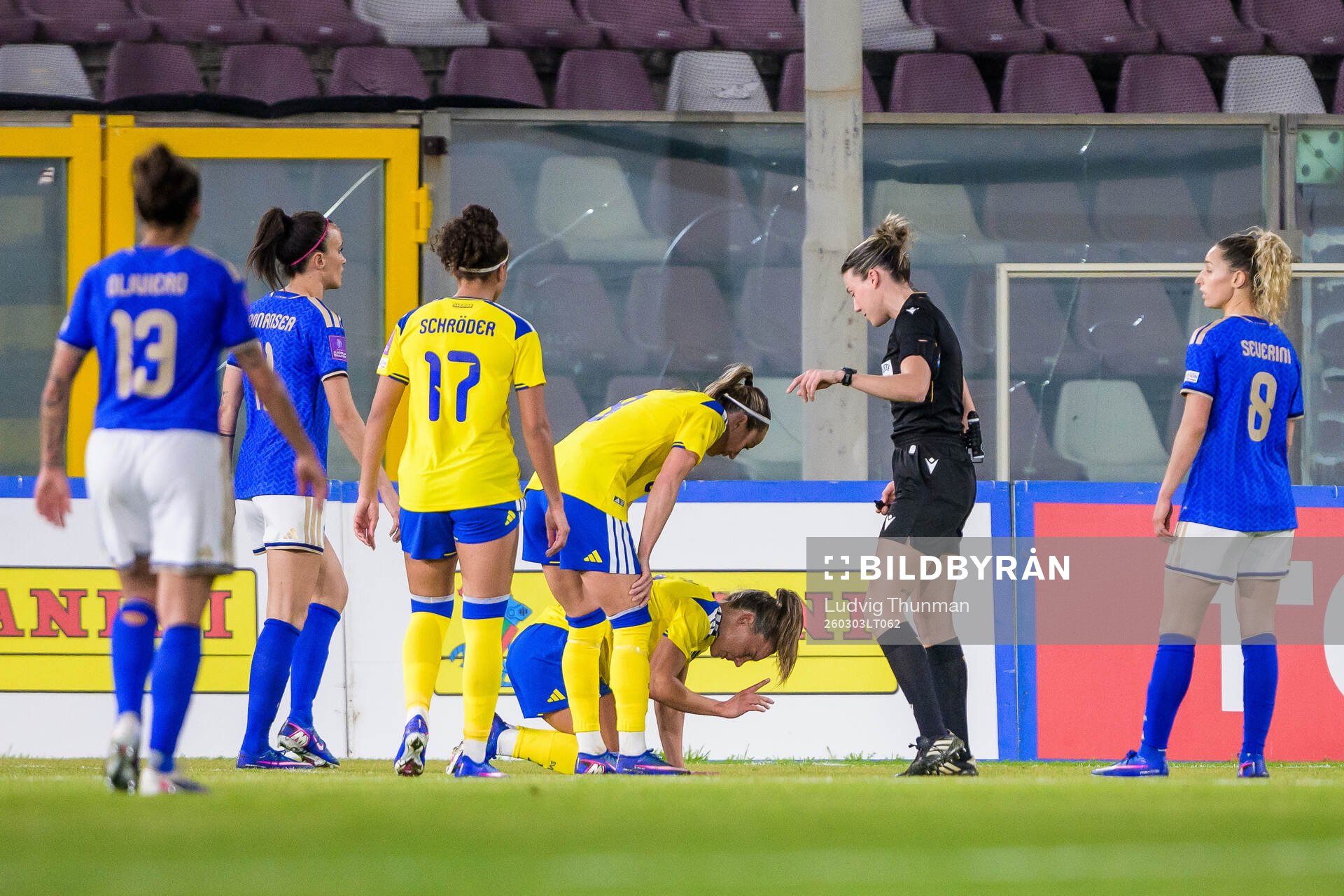 Johanna Rytting Kaneryd of Sweden in pain