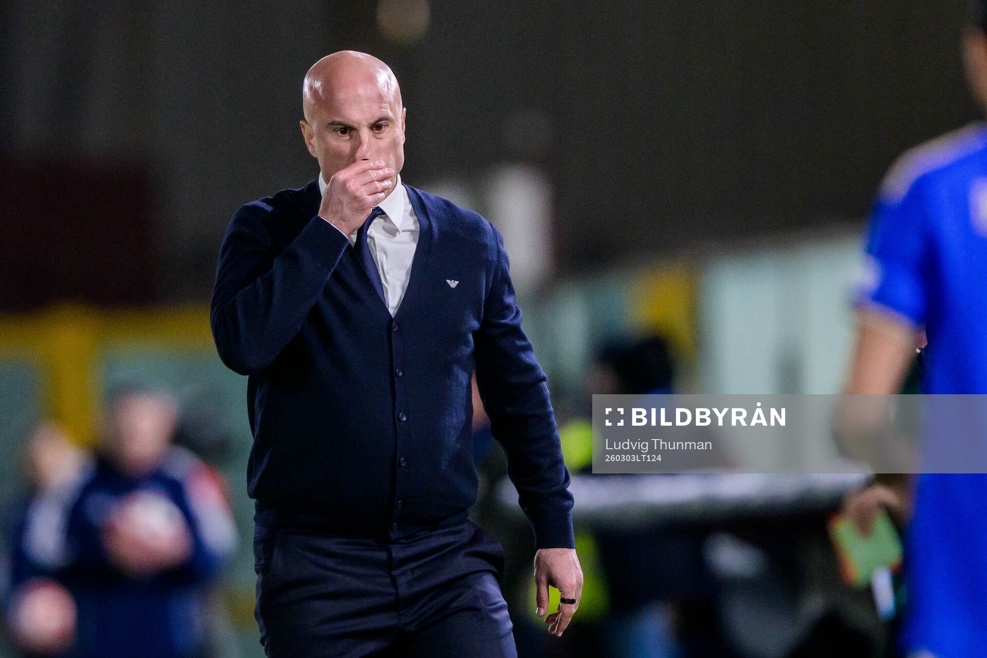 Head coach Andrea Soncin looks dejected