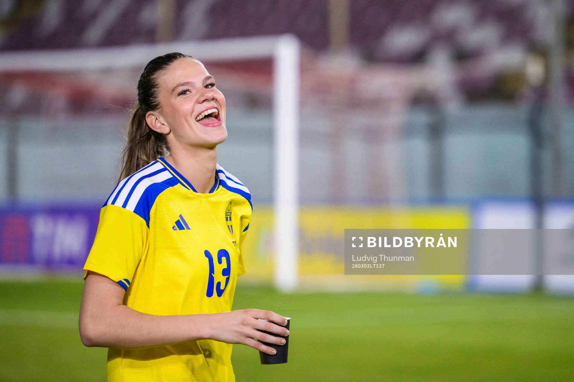 Bella Andersson of Sweden celebrates