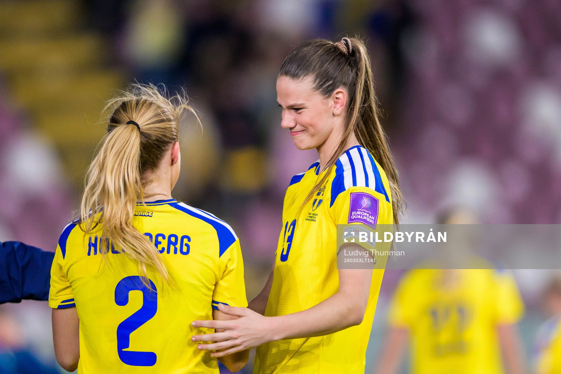 Smilla Holmberg and Bella Andersson of Sweden celebrates