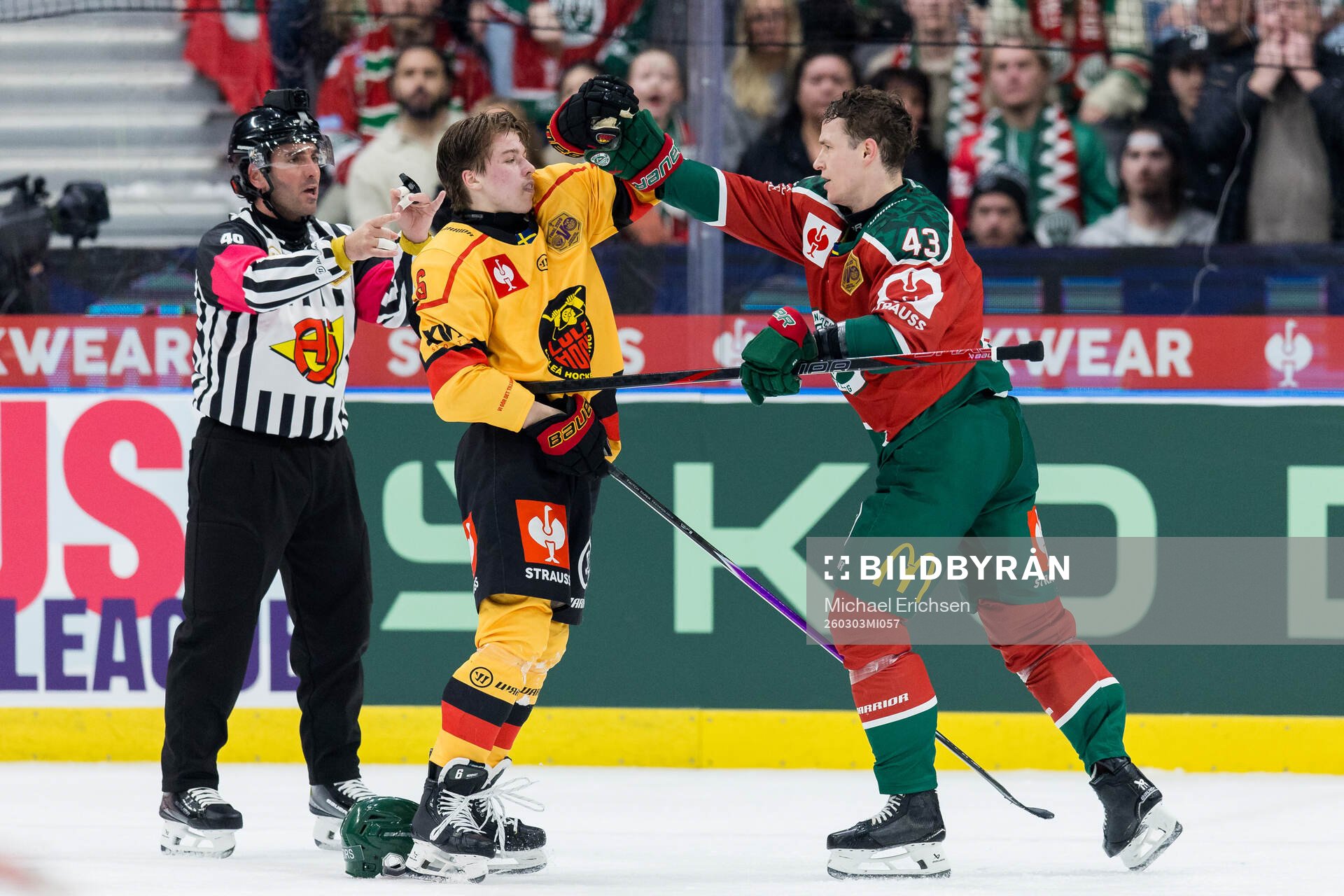 Isac Hedqvist of Luleå and Tom Nilsson of Frölunda