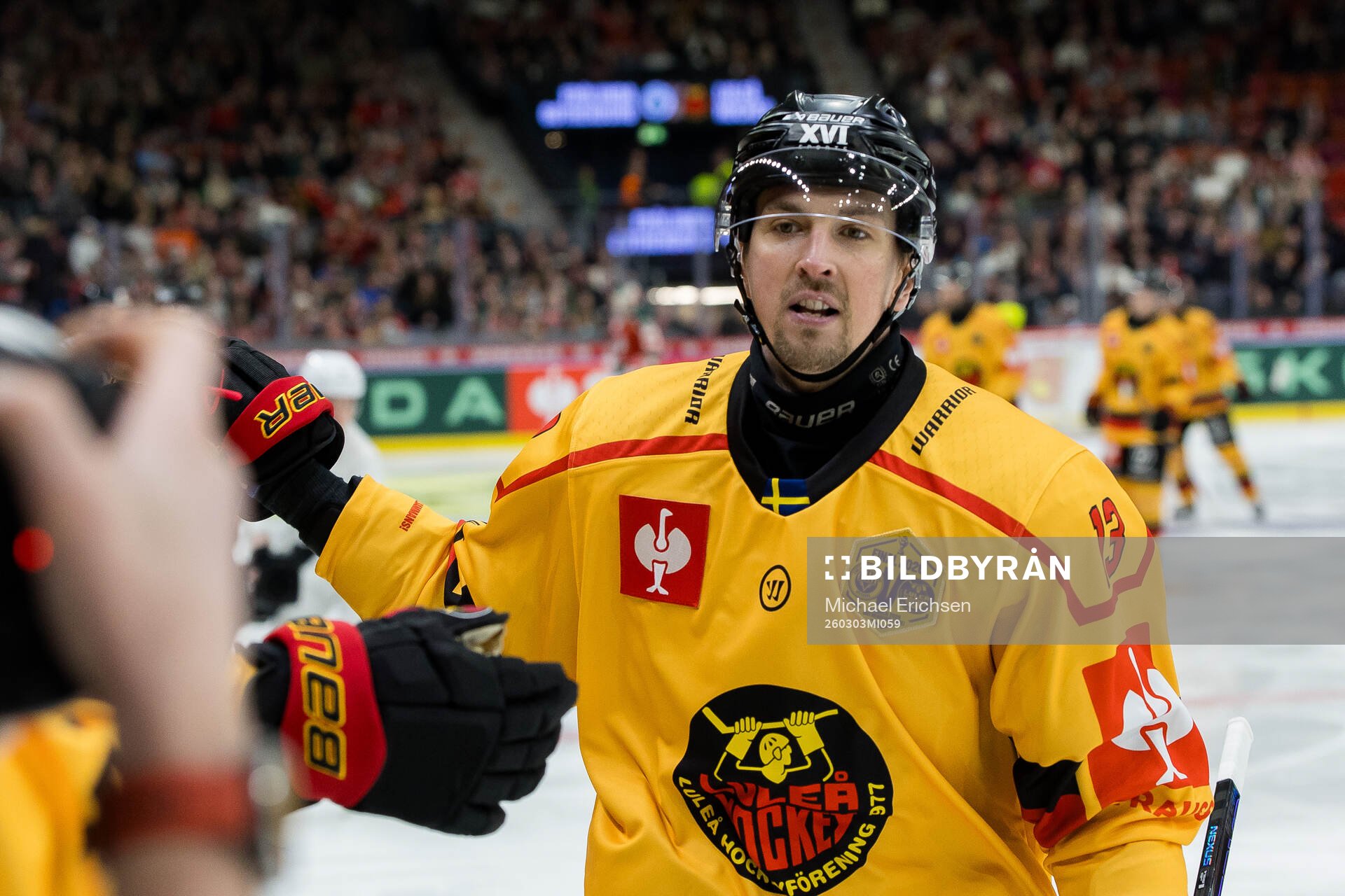 Eetu Koivistoinen of Luleå celebrates the 1-1 goal