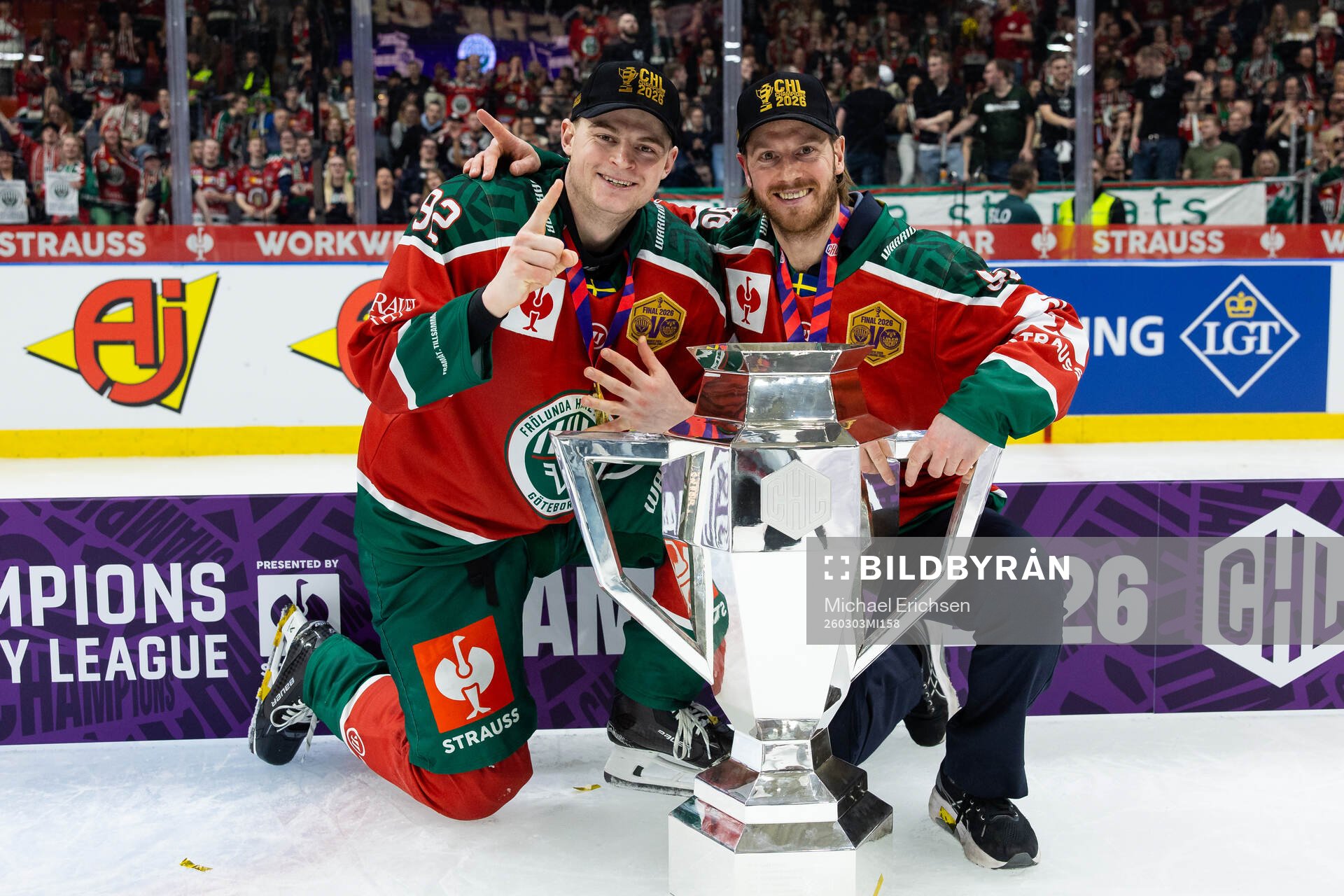 Filip Cederqvist and Erik Thorell celebrate with the trophy
