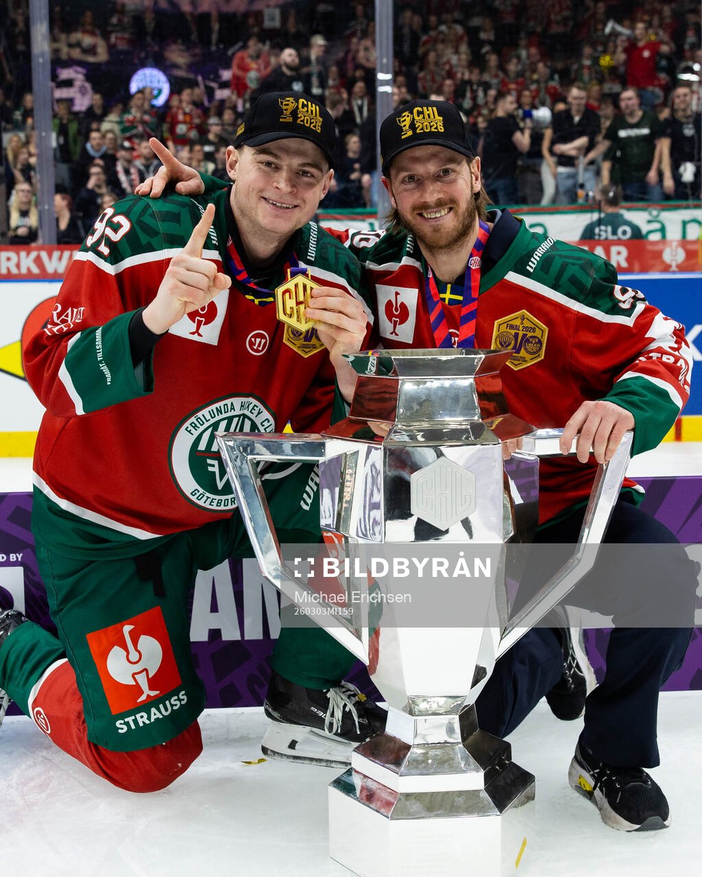 Filip Cederqvist and Erik Thorell celebrate with the trophy