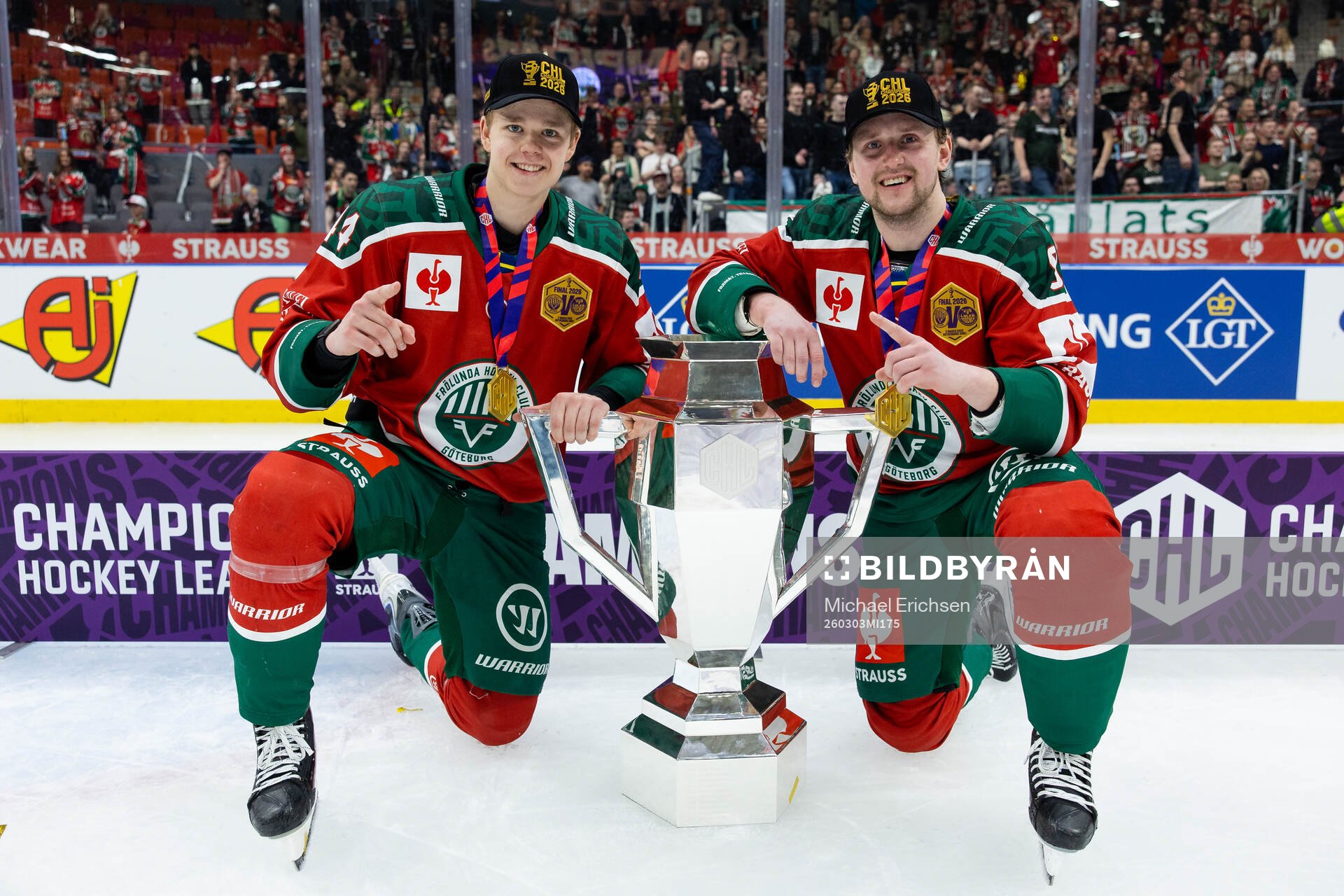 Noah Dower Nilsson and Linus Weissbach of Frölunda