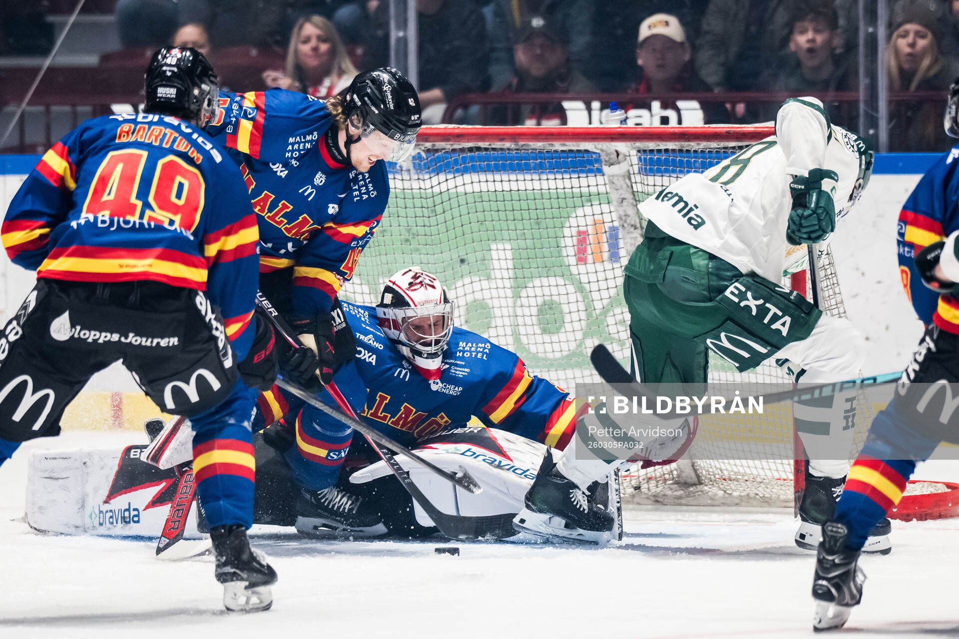 Malmö Redhawks målvakt Marek Langhamer och Färjestads