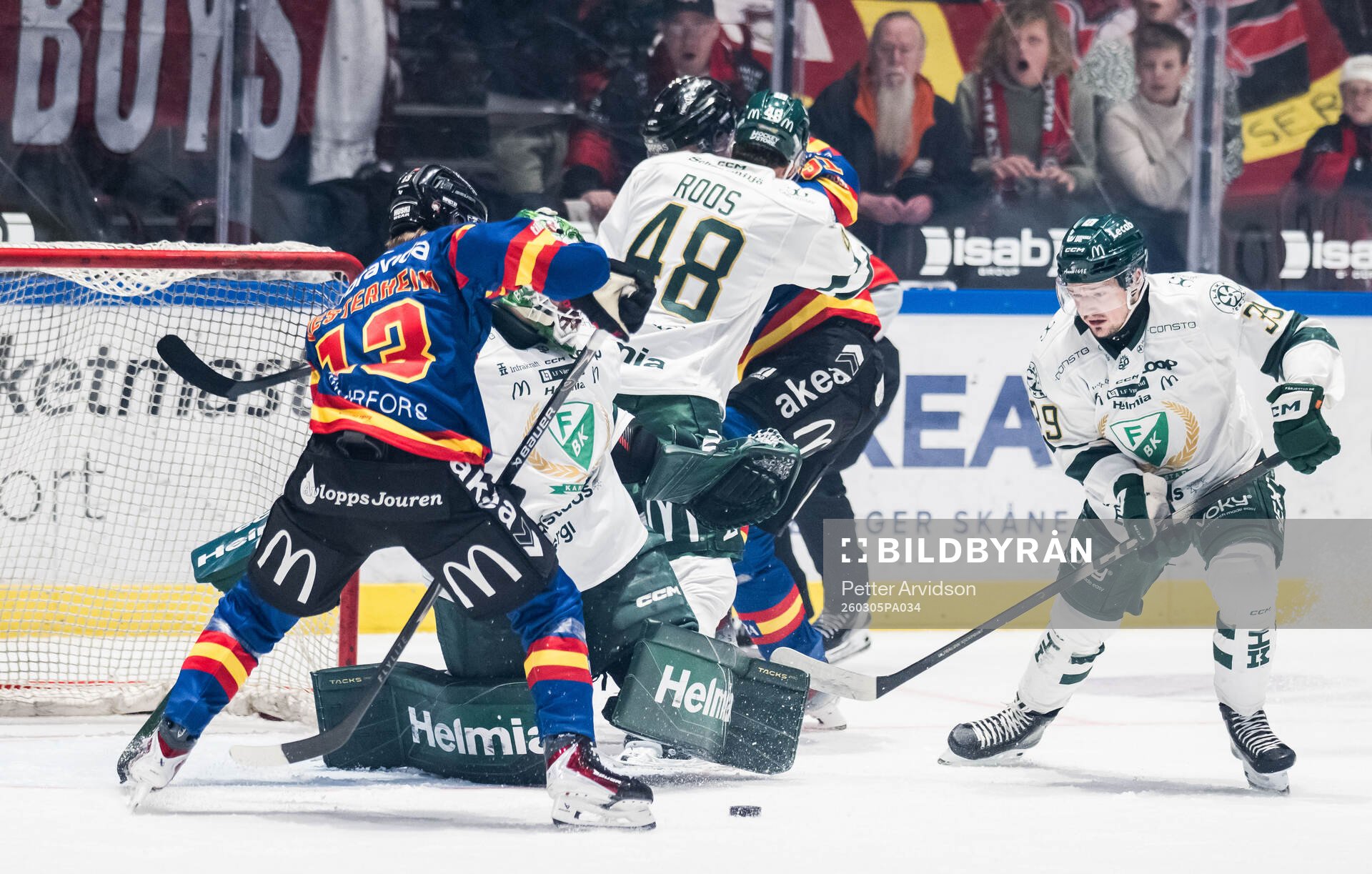 Malmö Redhawks Petter Vesterheim och Färjestads Luke Philp