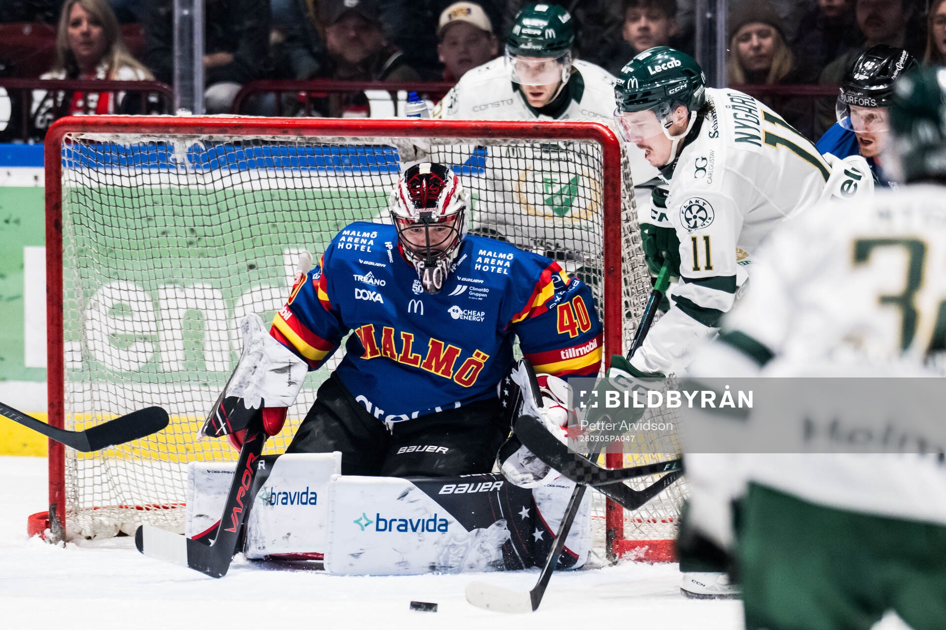 Malmö Redhawks målvakt Marek Langhamer och Färjestads