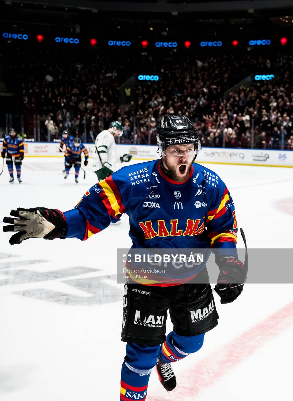 Malmö Redhawks Carl Persson jublar