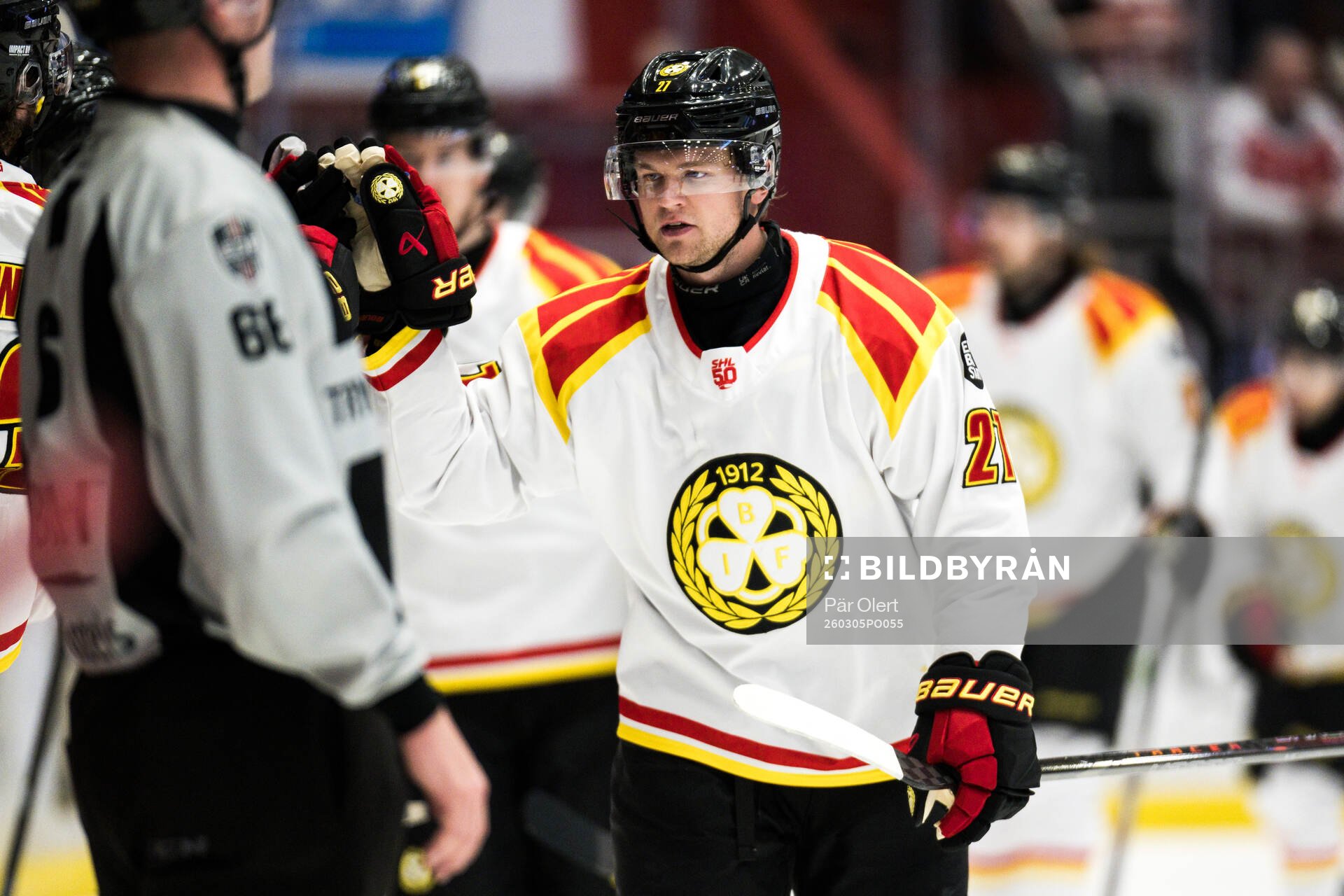 Brynäs Mattias Norlinder jublar