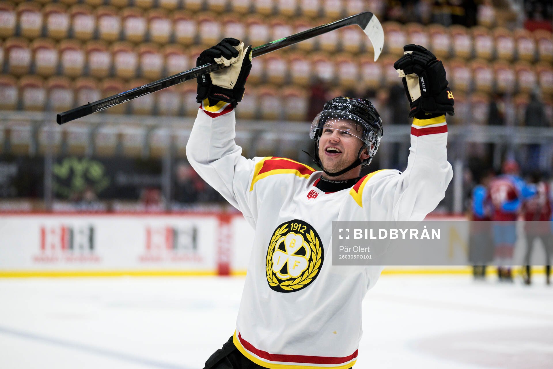 Brynäs Mattias Norlinder jublar