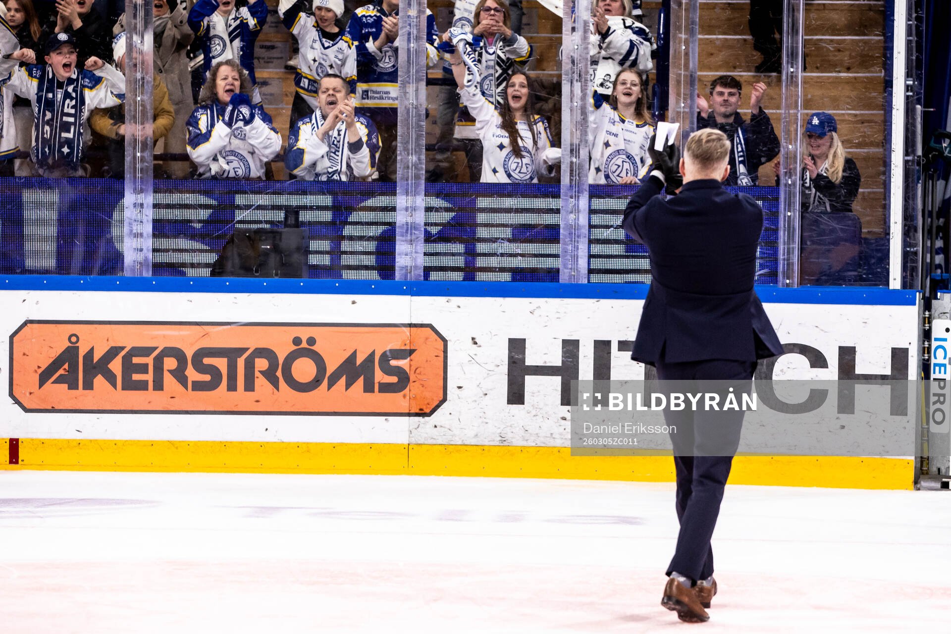 Leksands tränare Johan Hedberg jubel