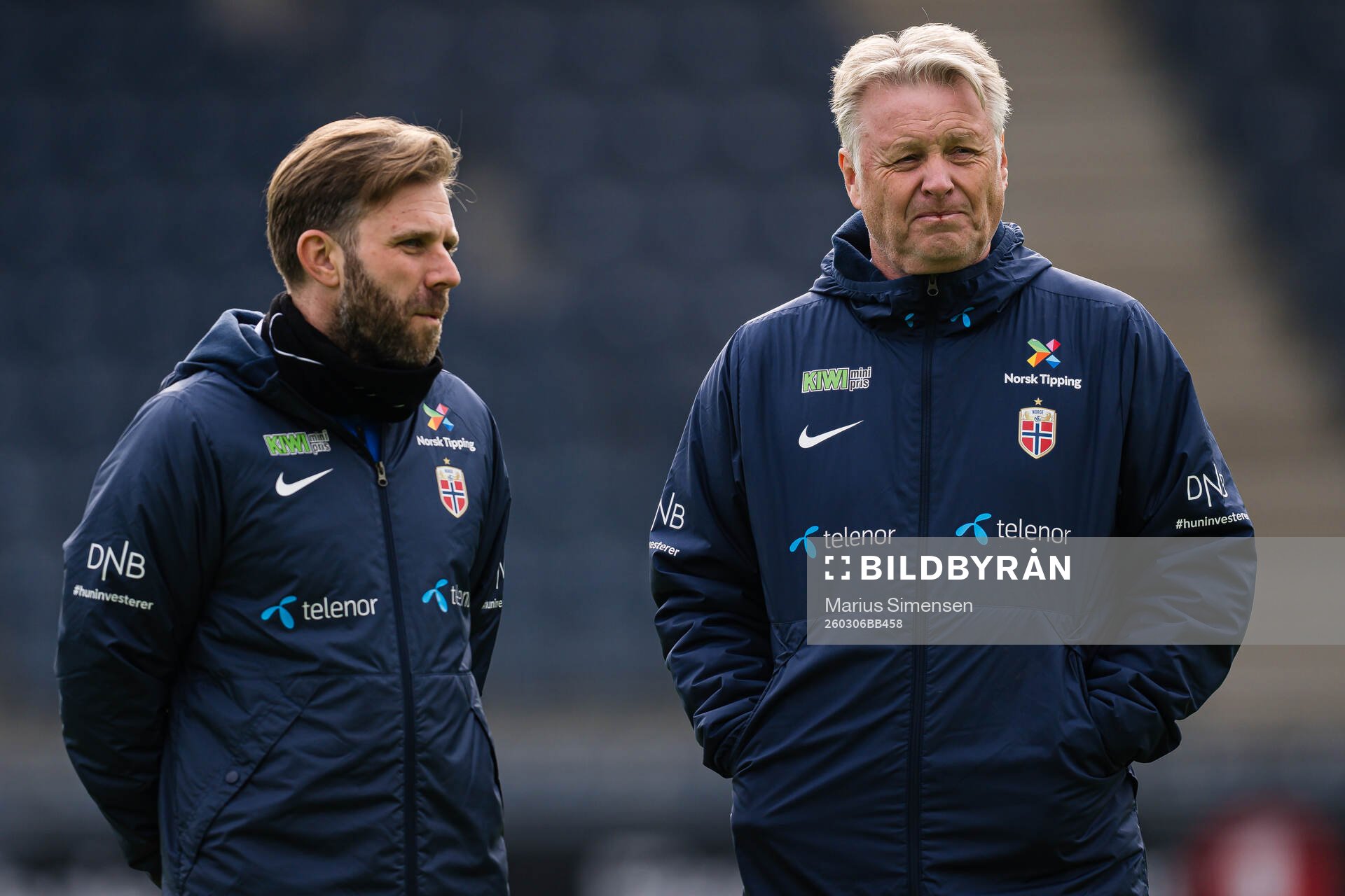 Assistant coach Mikey Harris and Kjetil Lone of the