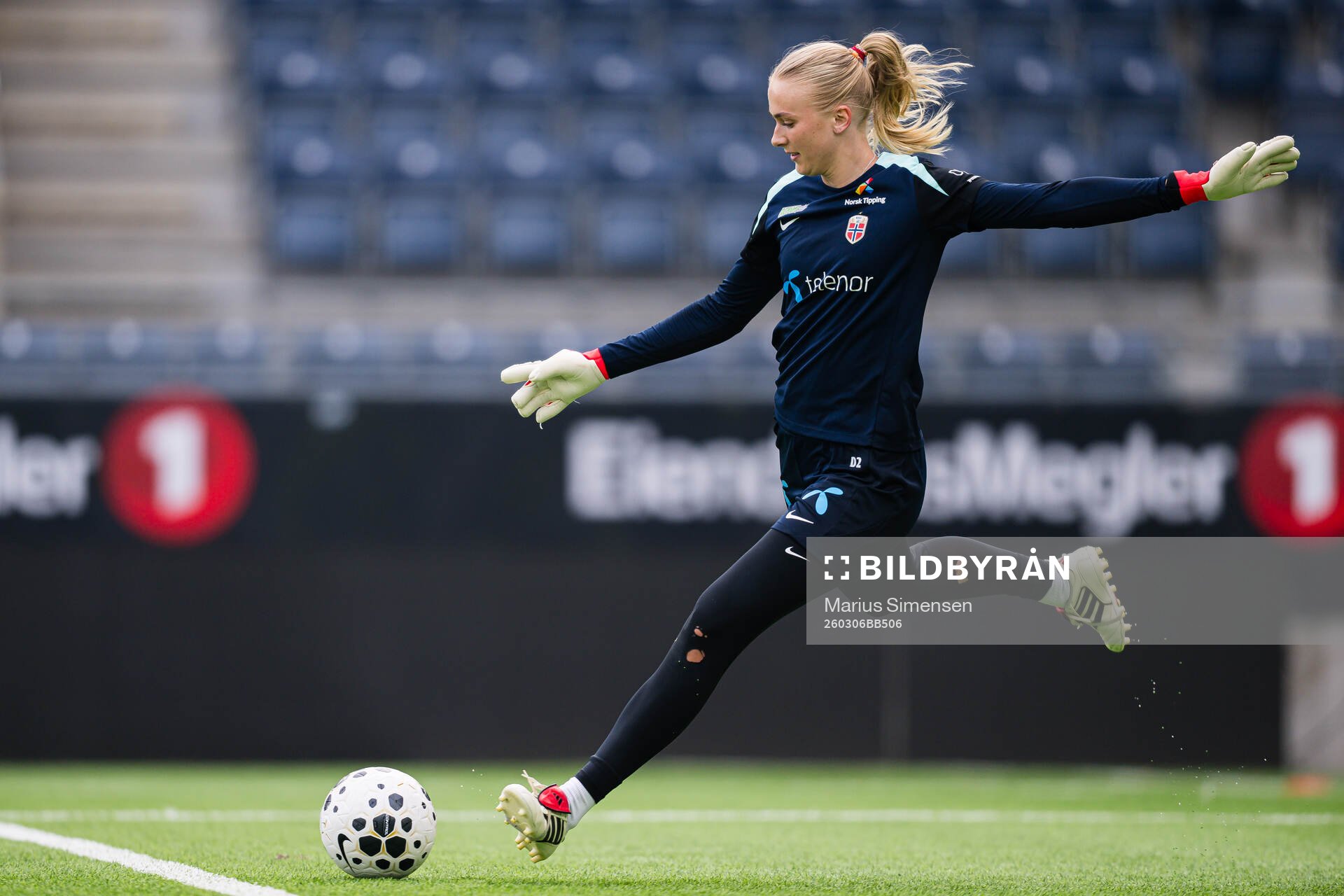 Goalkeeper Selma Panengstuen of the Norwegian women’s