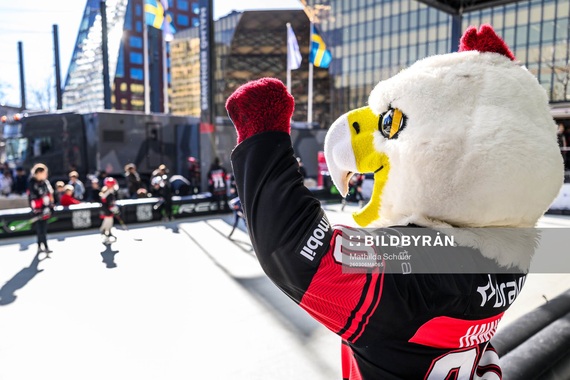 Malmö Redhawks maskot Hawkan