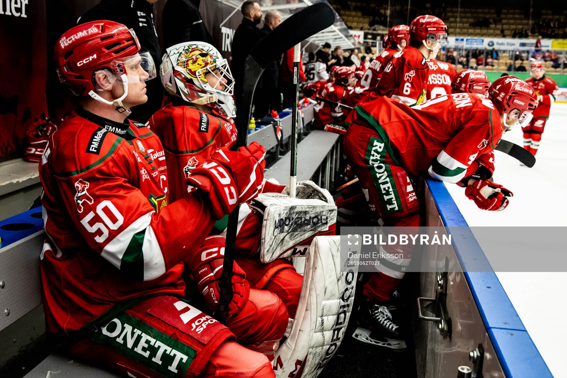 Moras Tobias Ekberg och målvakt Marcus Hellgren Smed