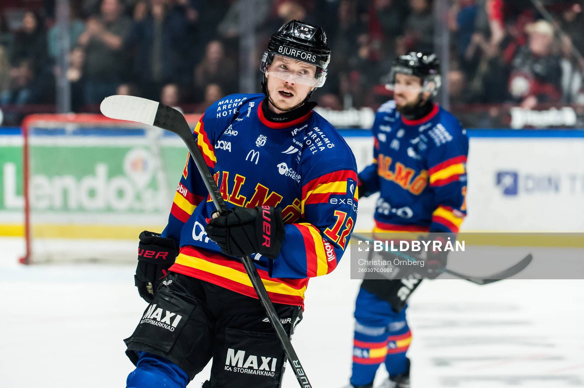 Malmö Redhawks Linus Öberg jublar