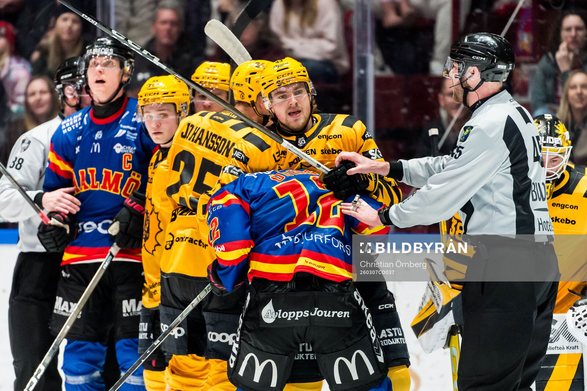 Skellefteås Max Krogdahl och Malmö Redhawks Linus Öberg