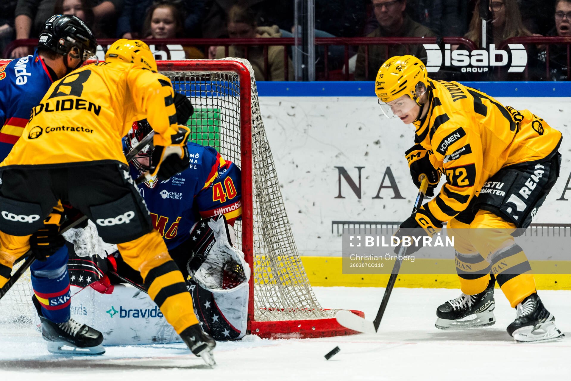 Malmö Redhawks målvakt Oskar Blomgren och Skellefteås