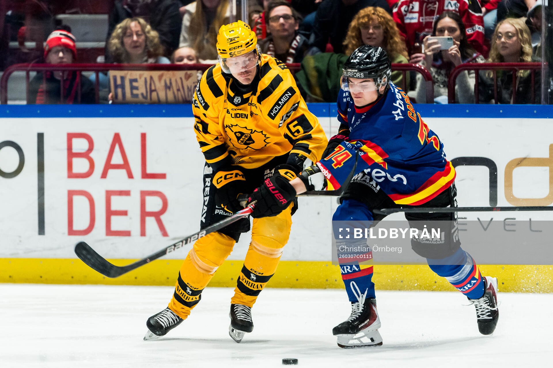 Skellefteås Lars Bryggman och Malmö Redhawks Felix Carell