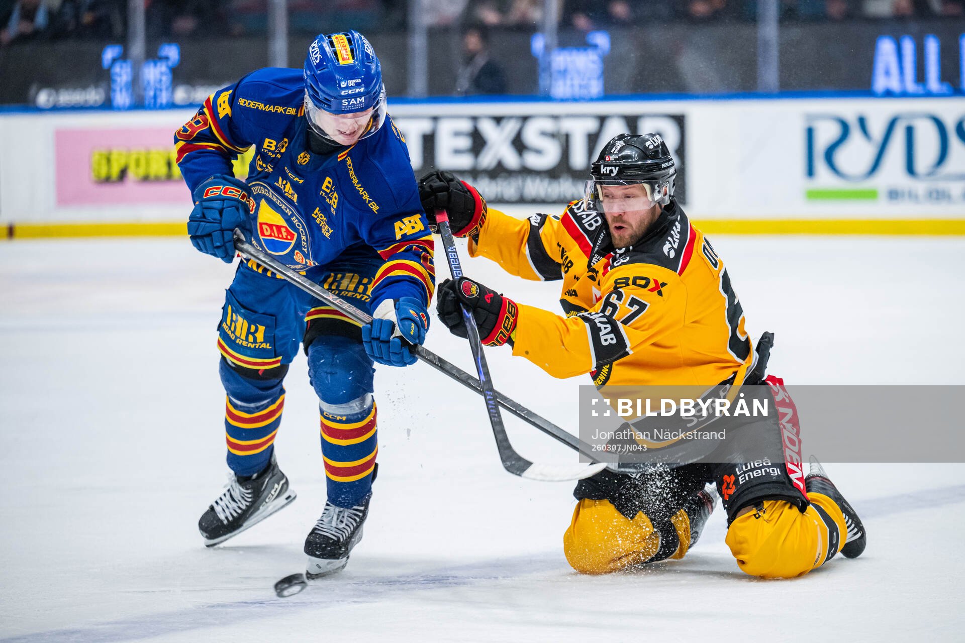 Djurgårdens Håvard Salsten och Luleås Linus Omark