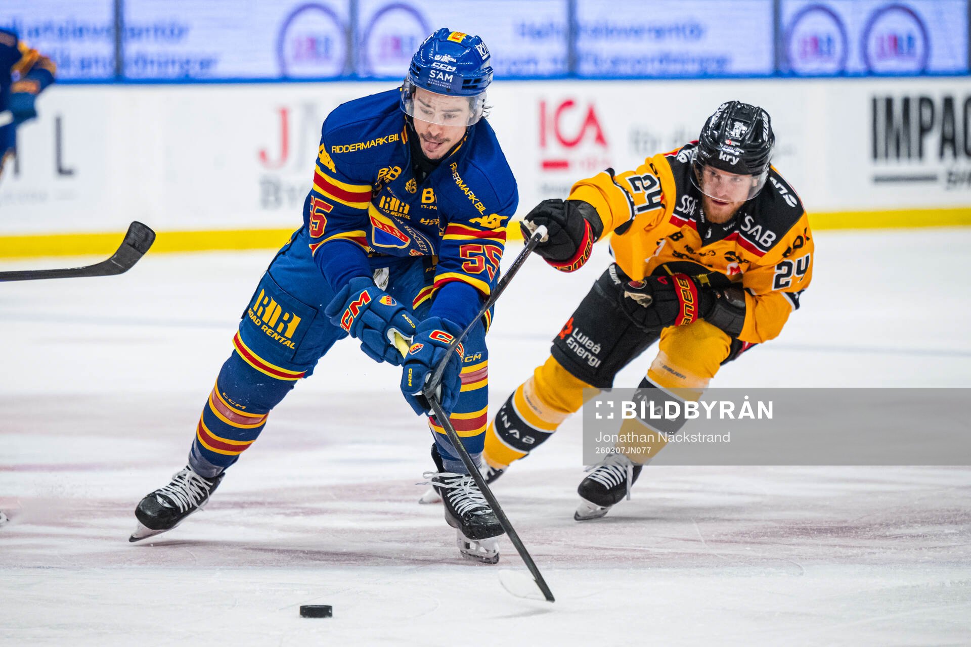 Djurgårdens Charles Hudon och Luleås Brendan Shinnimin