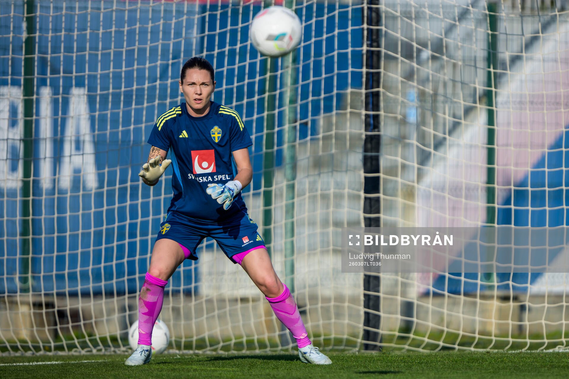 goalkeeper Jennifer Falk of Sweden