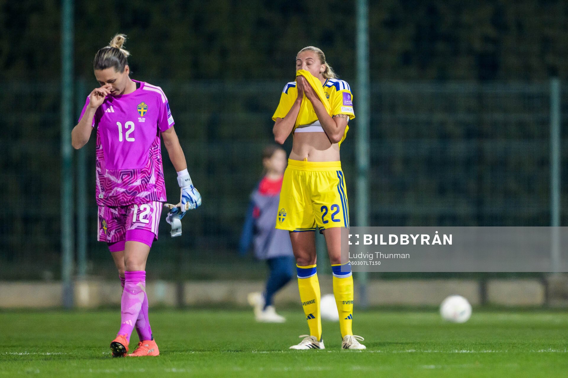 goalkeeper Jennifer Falk and Elma Junttila Nelhage of