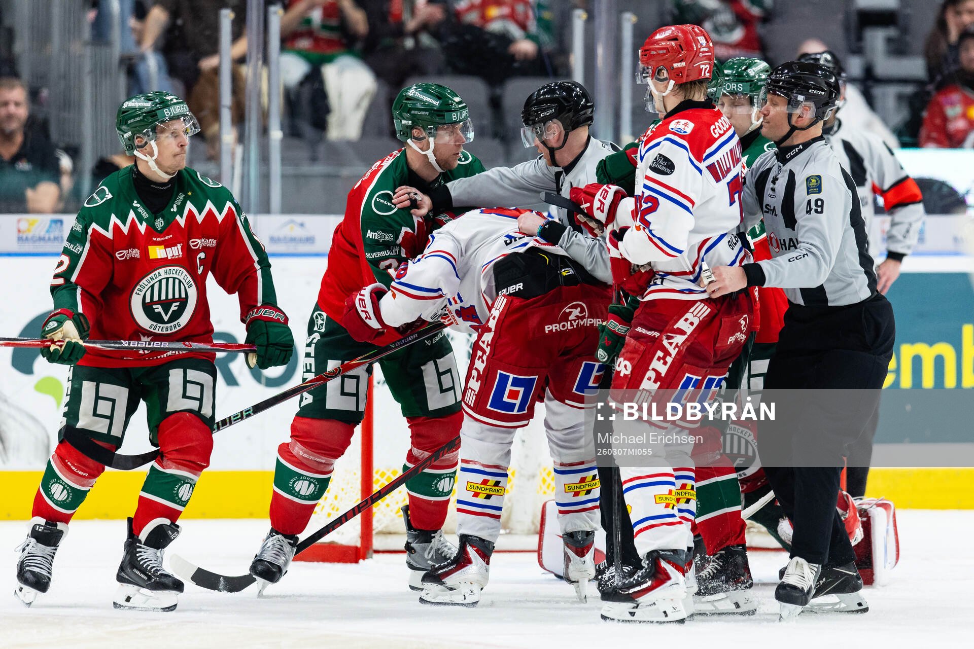 Frölundas Christian Folin och Timrås Eddie Genborg