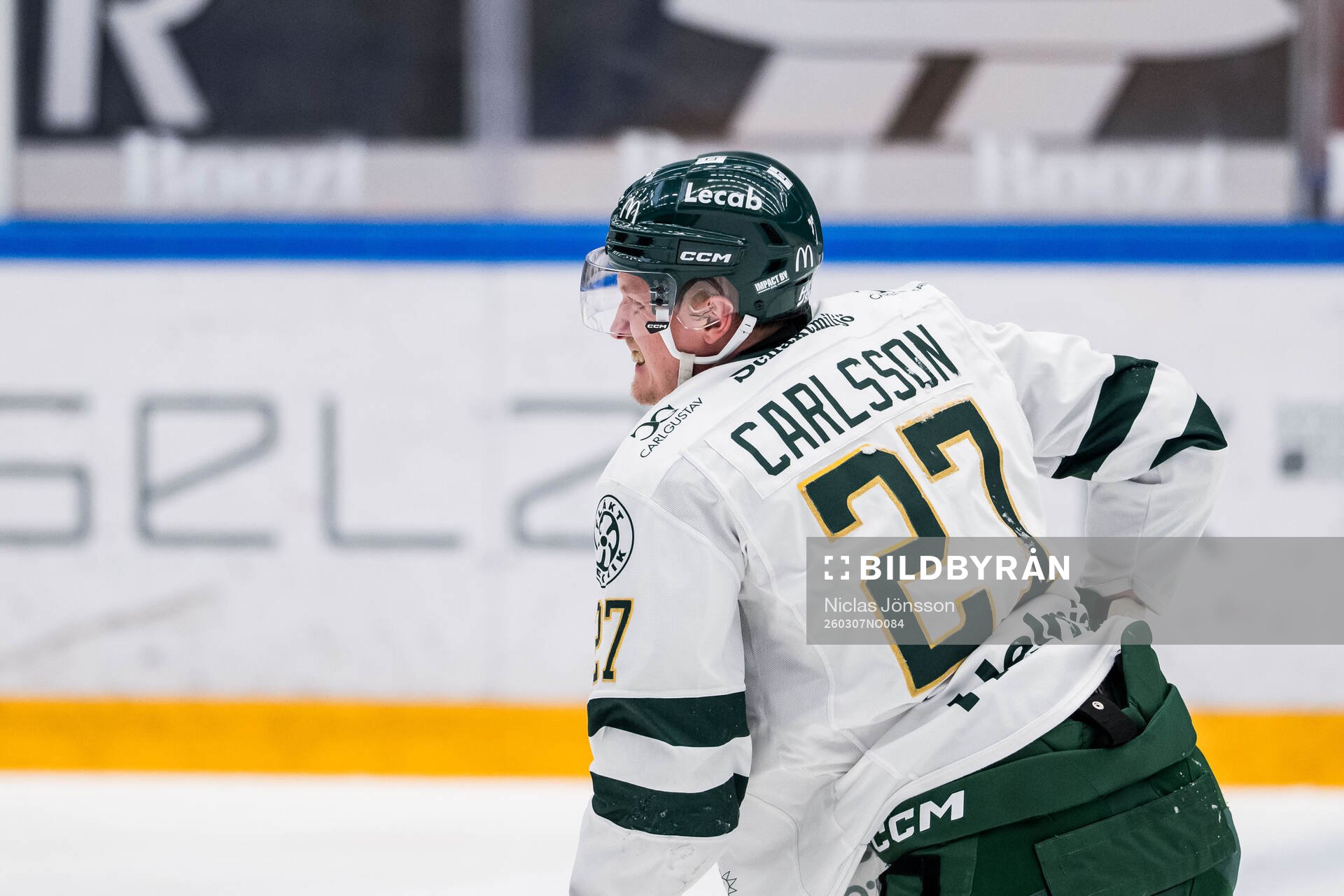 Färjestads Gabriel Carlsson har ont