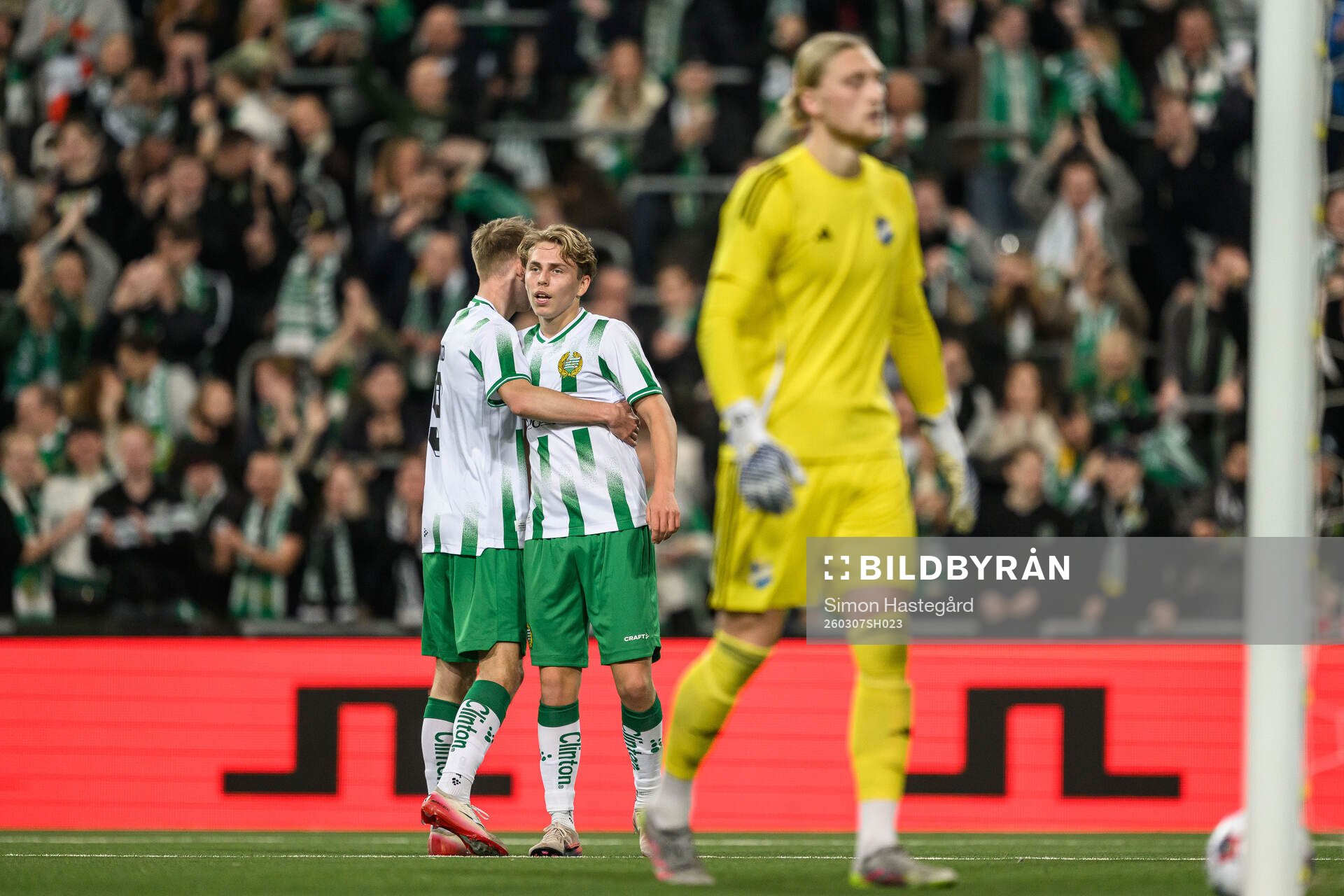 Hammarbys Wilson Lindberg Uhrström jublar med Victor