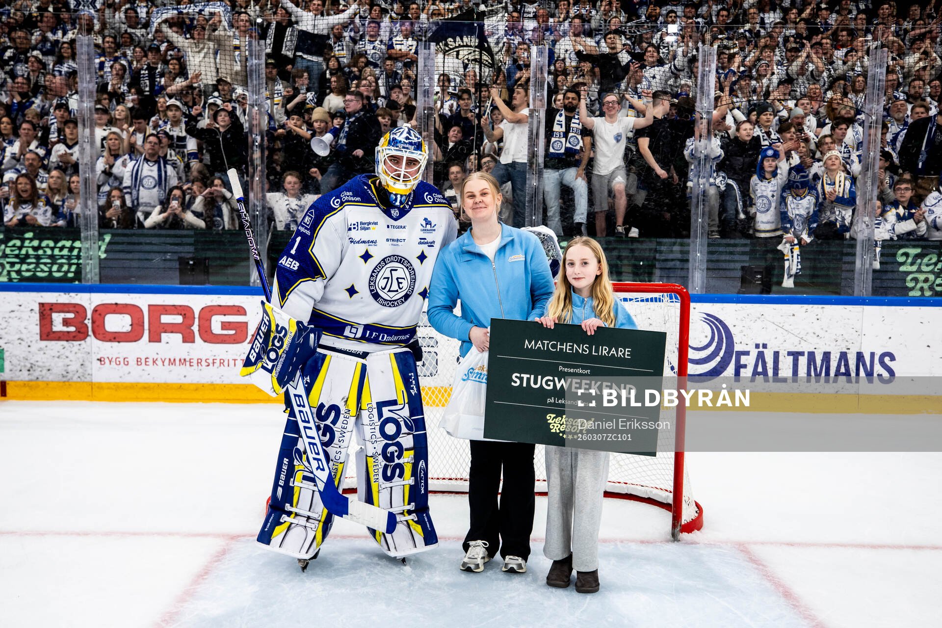 Leksands målvakt Marcus Gidlöf utsedd till matchens lirare