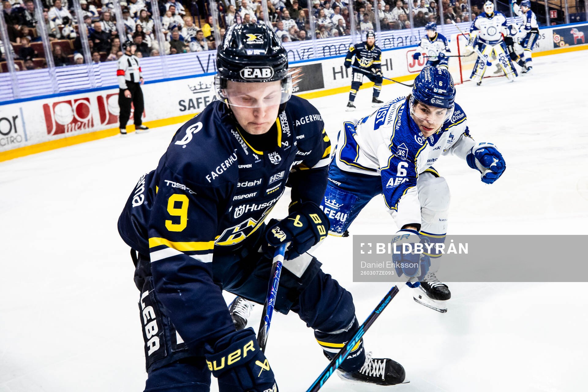 HV71s Hugo Pettersson och Leksands Alexander Lundqvist