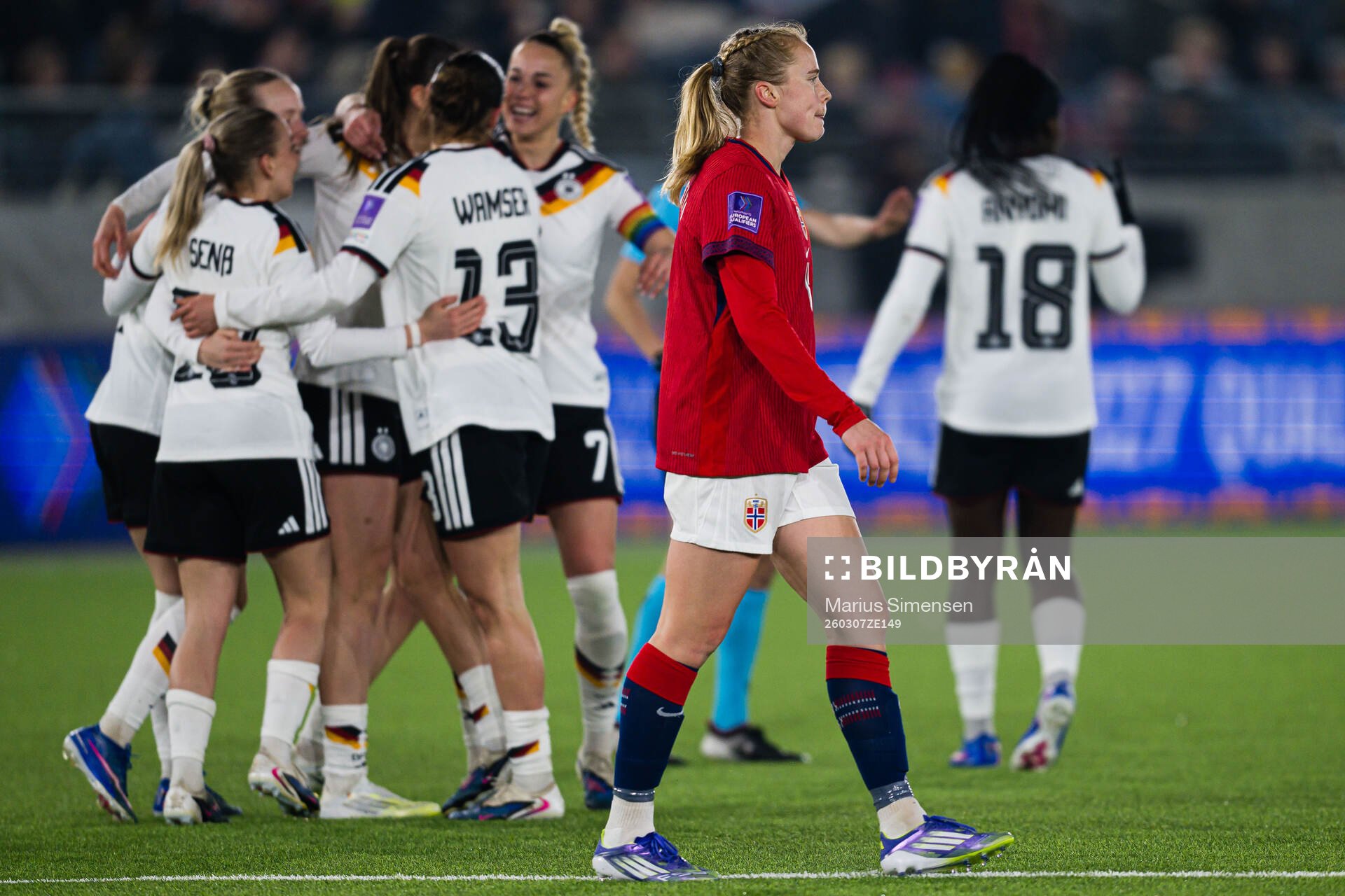 Julie Blakstad of Norway looks dejected