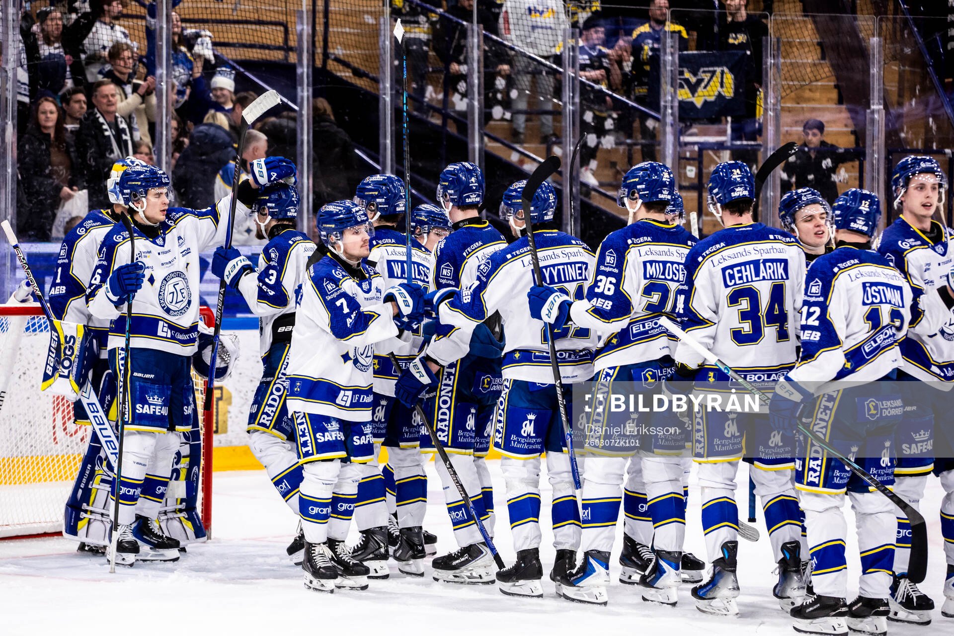 Leksands spelarna jublar